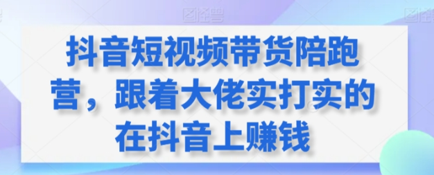 抖音短视频带货陪跑营 跟着大佬实打实的在抖音上赚钱