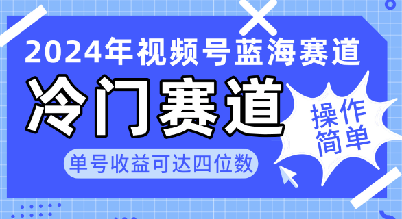 2024视频号冷门蓝海赛道 操作简单 单号收益可达四位数（教程+素材+工具）