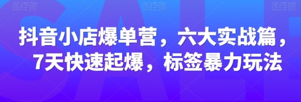 抖音小店爆单营六大实战篇7天快速起爆