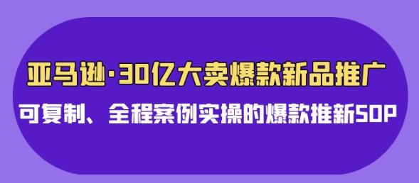 亚马逊30亿-大卖爆款新品推广 可复制、全程案例实操的爆款推新SOP