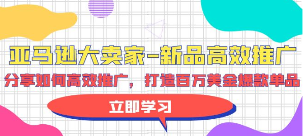 亚马逊大卖家-新品高效推广 分享如何高效推广 打造百万美金爆款单品