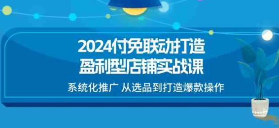 2024付免联动打造盈利型店铺实战课 系统化推广 从选品到打造爆款操作