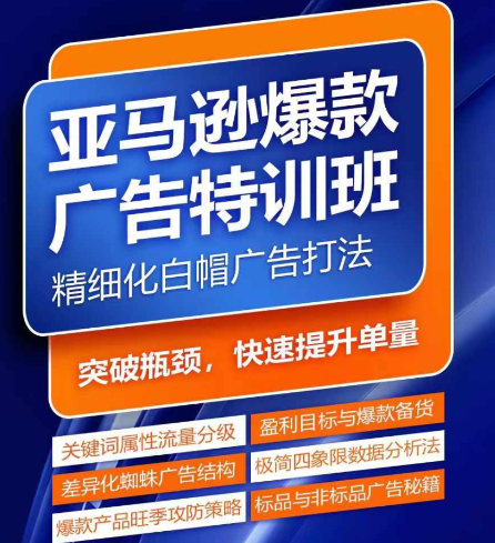 亚马逊爆款广告特训班 快速掌握亚马逊关键词库搭建方法 有效优化广告数据并提升旺…