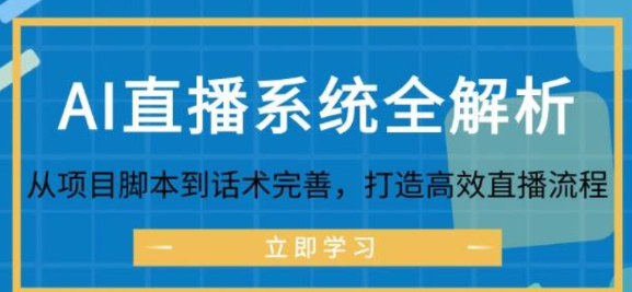 AI直播系统全解析 从项目脚本到话术完善 打造高效直播流程