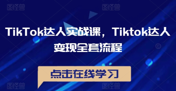 TikTok达人实战课 Tiktok达人变现全套流程