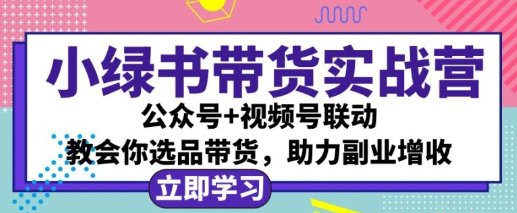 小绿书AI带货实战营：公众号+视频号联动 教会你选品带货 助力副业增收