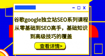 谷歌google独立站SEO系列课程 从零基础到SEO高手 基础知识到高级技巧的覆盖