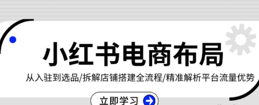 小红书电商布局 从入驻到选品/拆解店铺搭建全流程/精准解析平台流量优势