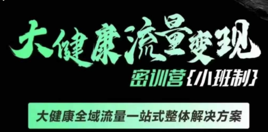 千万级大健康变现课线下课 大健康全域流量一站式整体解决方案