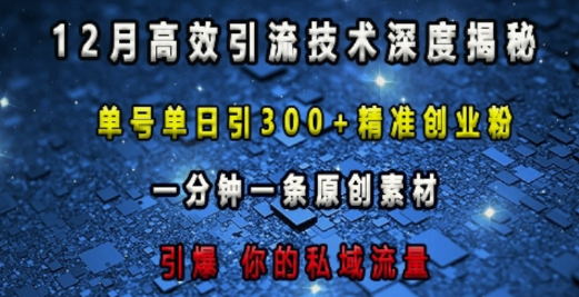 最新高效引流技术深度揭秘 单号单日引300+精准创业粉