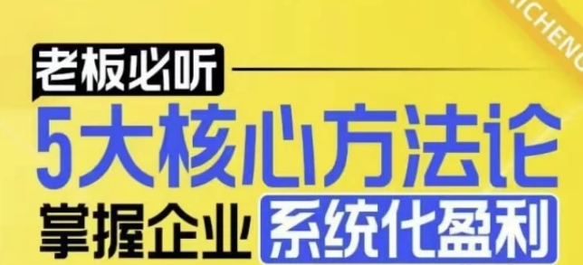 5大核心方法论 掌握企业系统化盈利密码